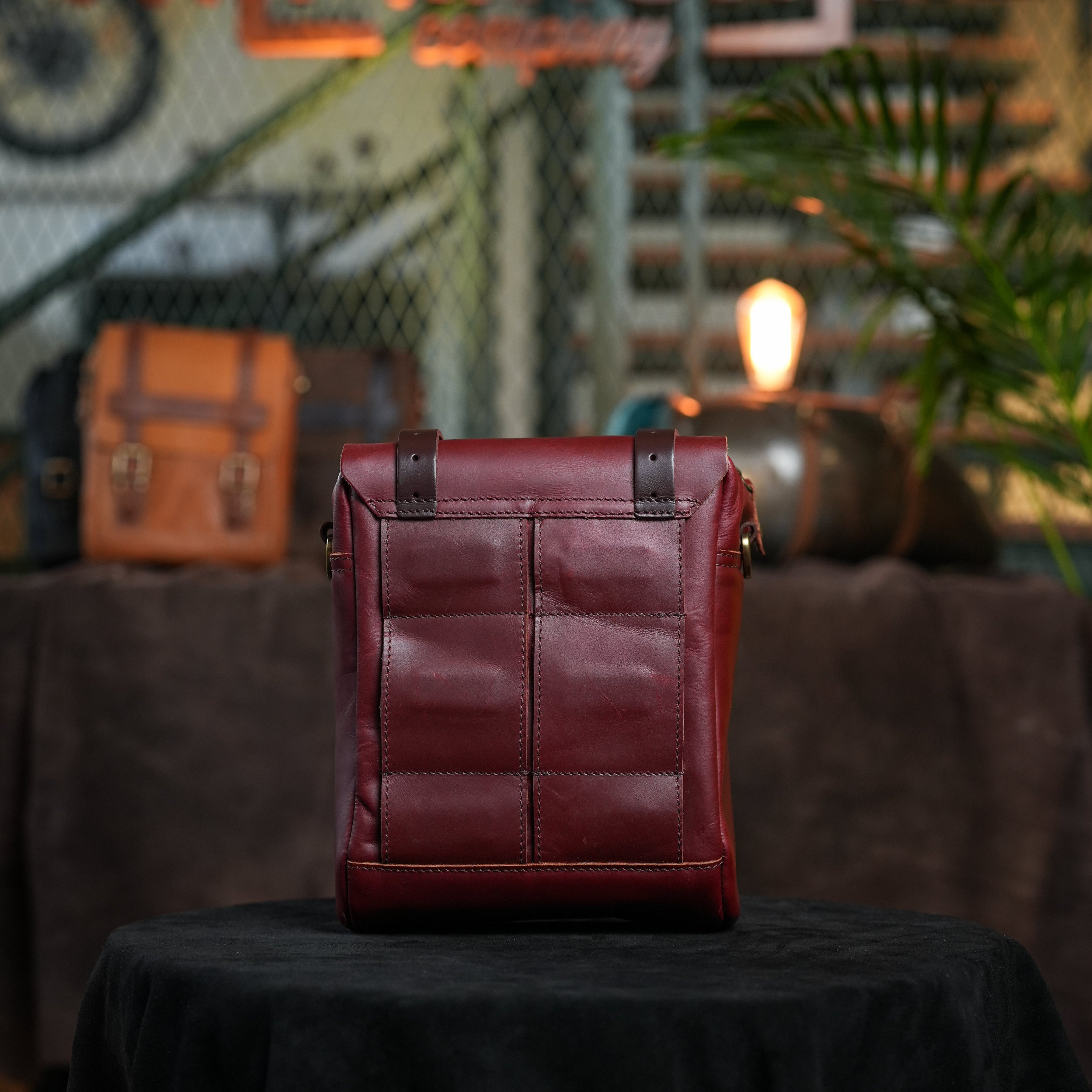 Buff Leather Tank & Tail Bag