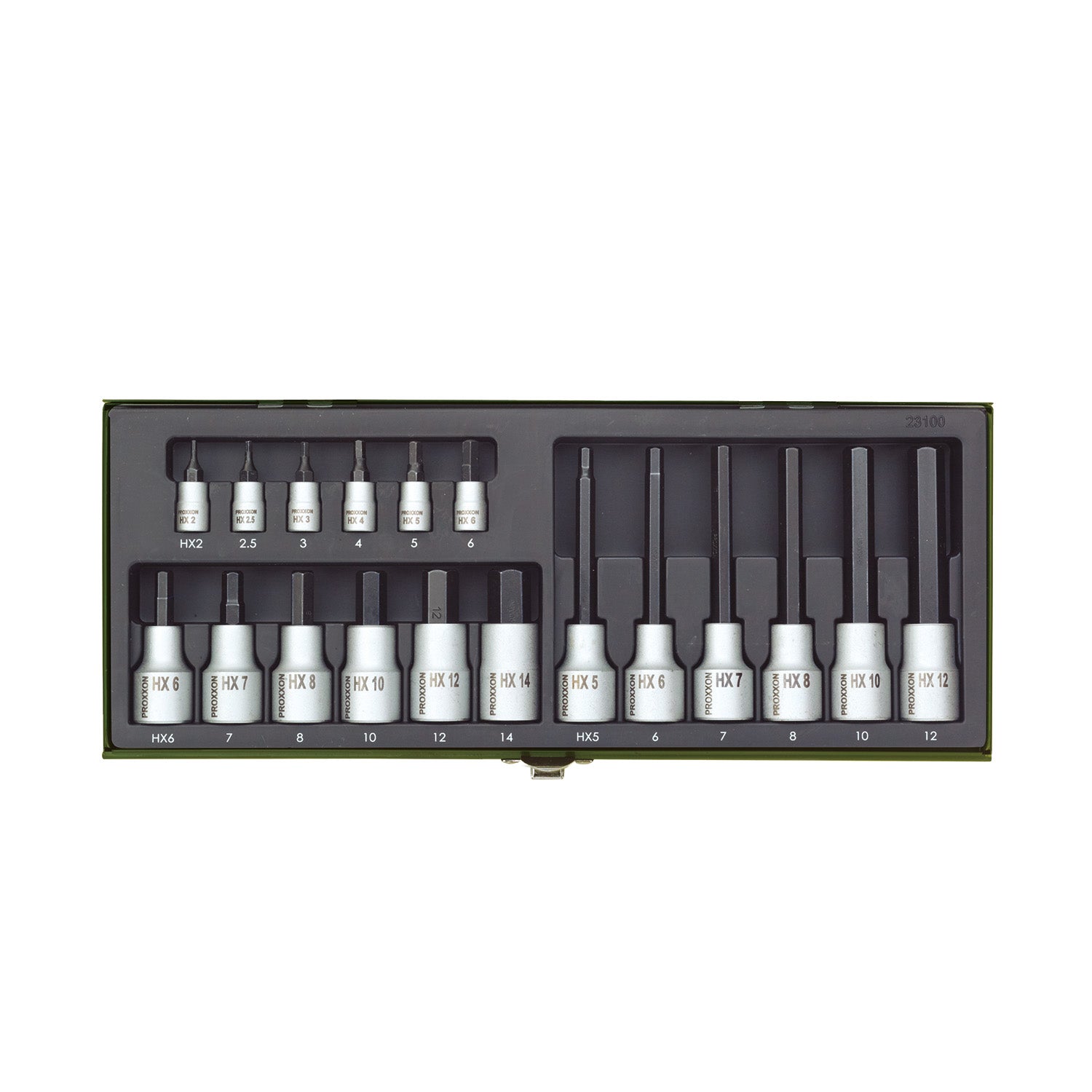 Juego de llaves de vaso HX 1/4" + 1/2".