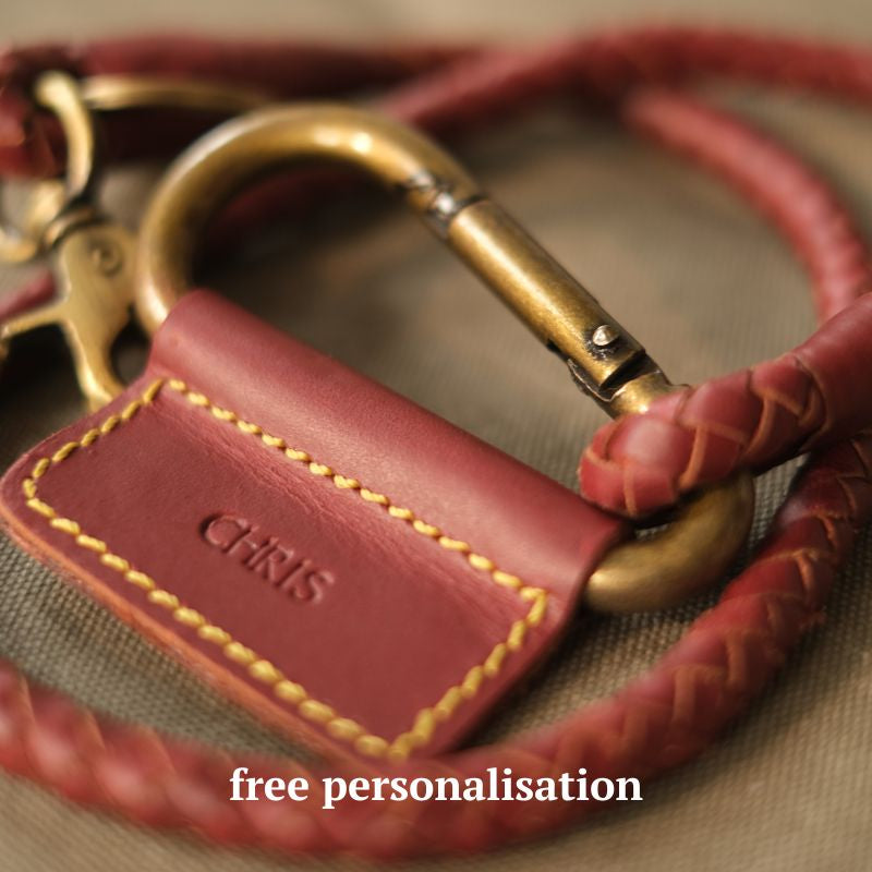 Leather keychain (braided)