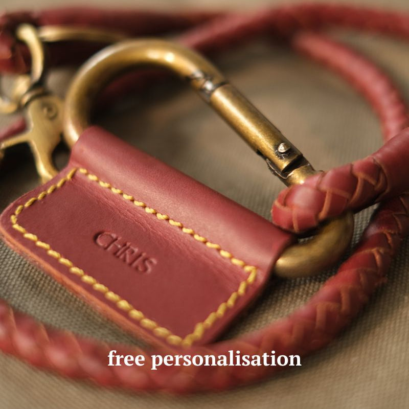 Leather keychain (braided)