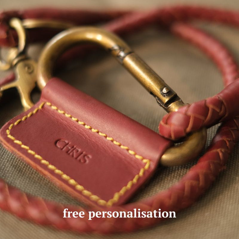 Leather keychain (braided)