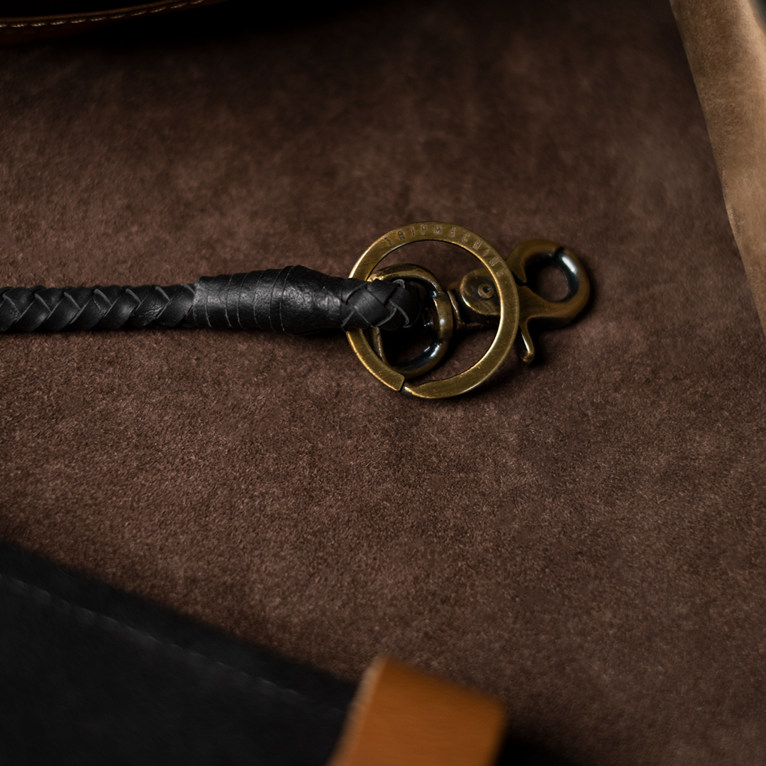 Leather keychain (braided)