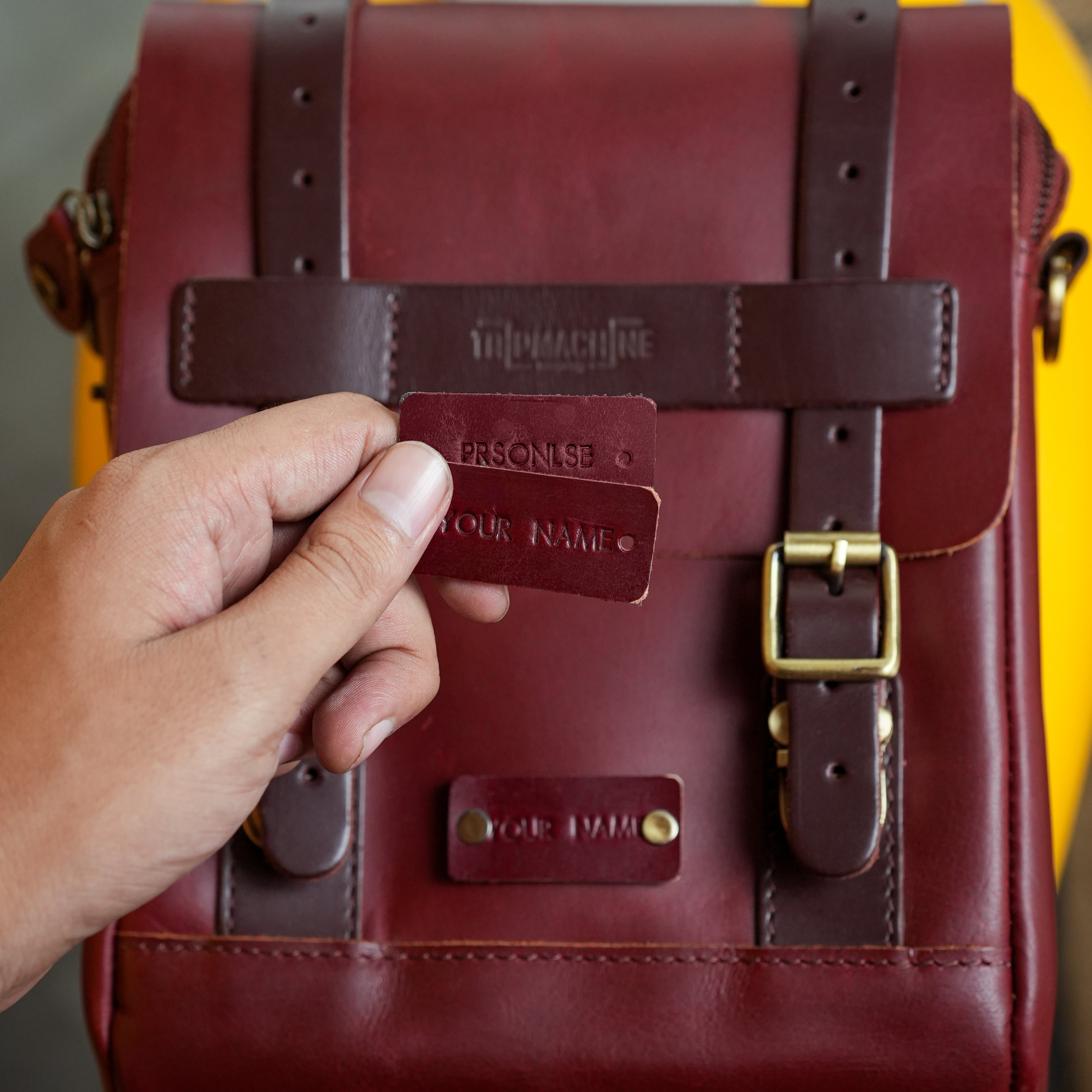 Buff Leather Tank & Tail Bag