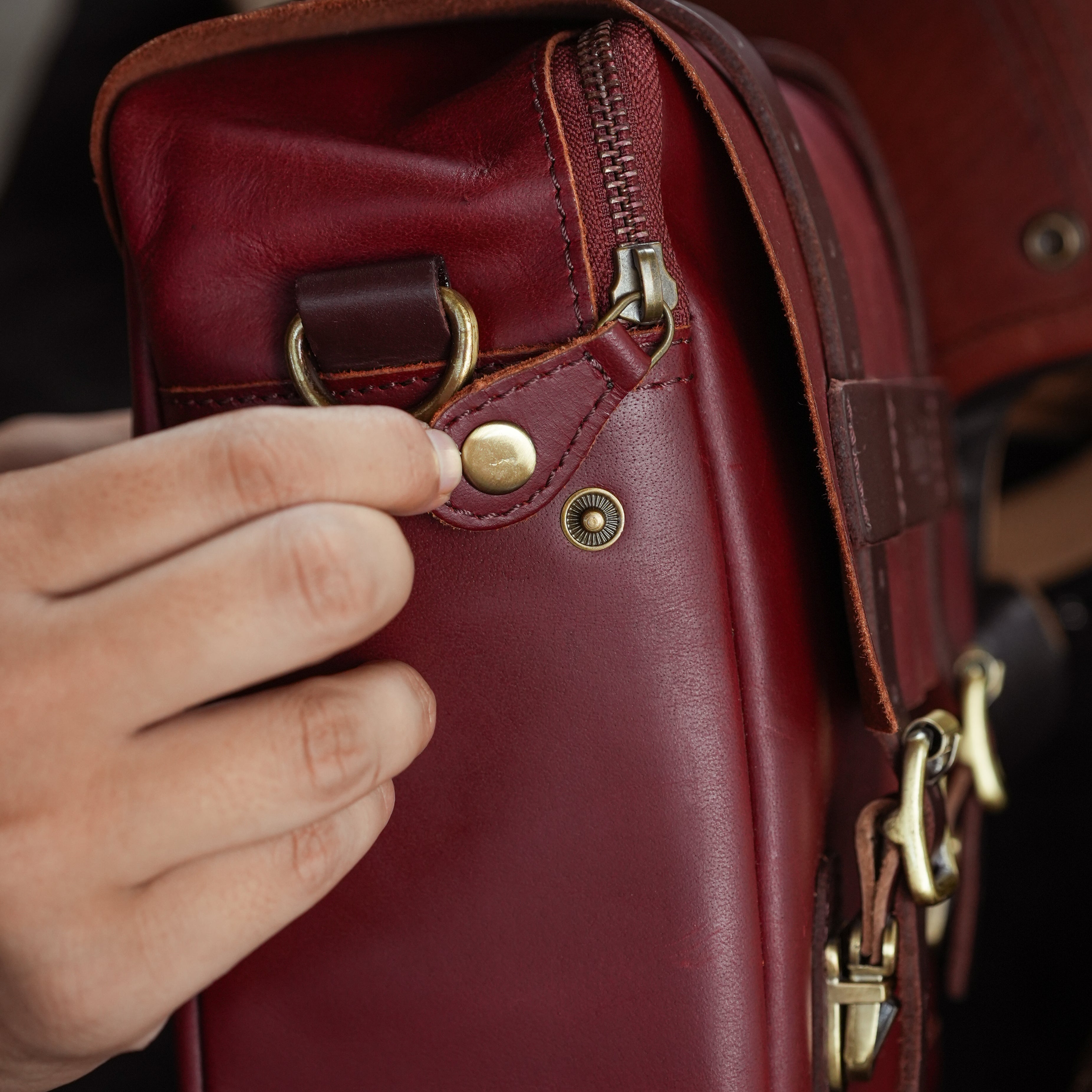 Buff Leather Tank & Tail Bag