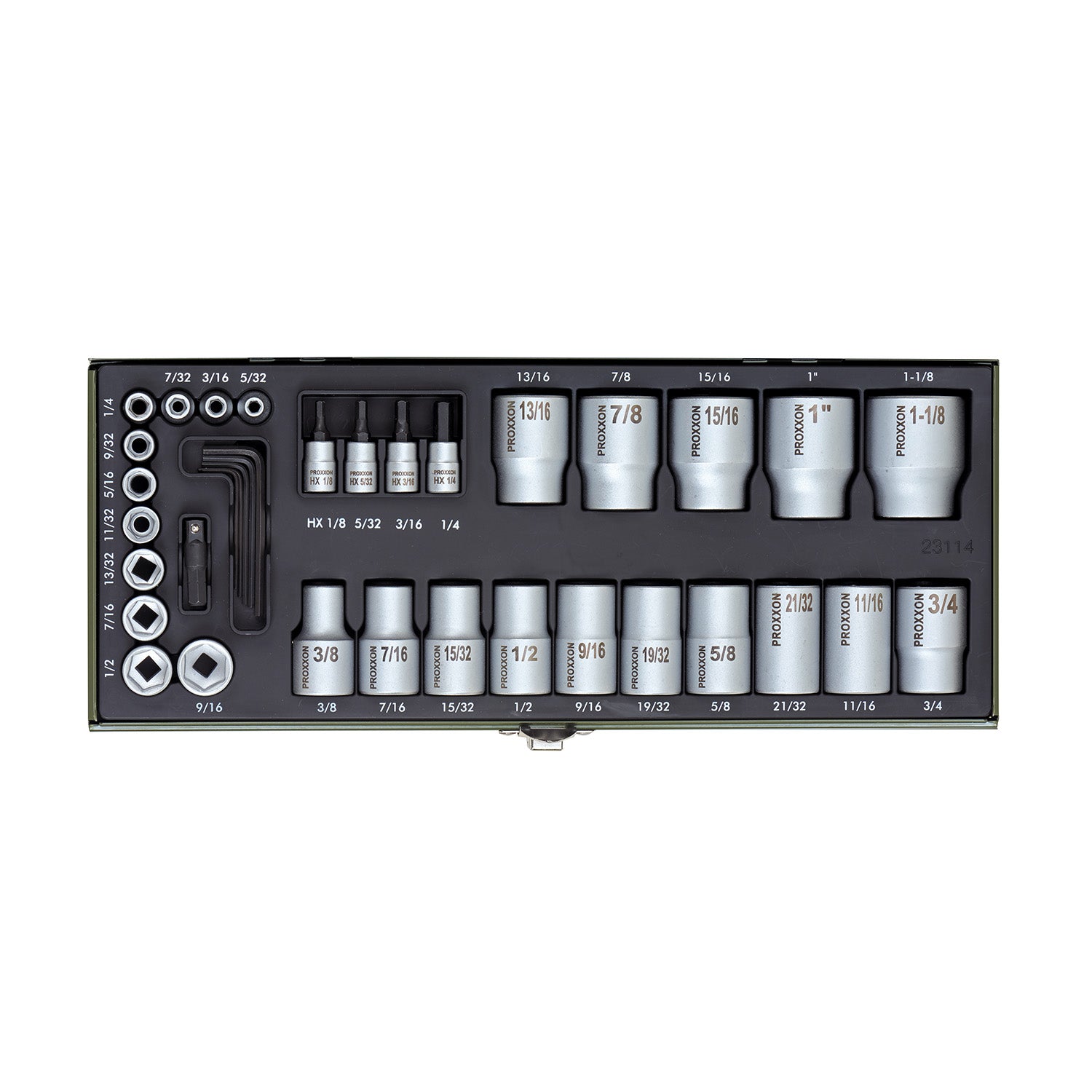 Socket wrench set for imperial screws