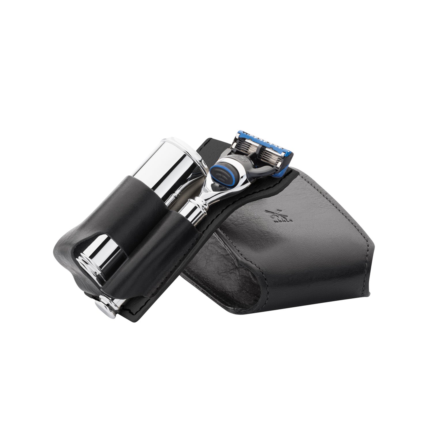 Travel shaving set - razor and shaving brush