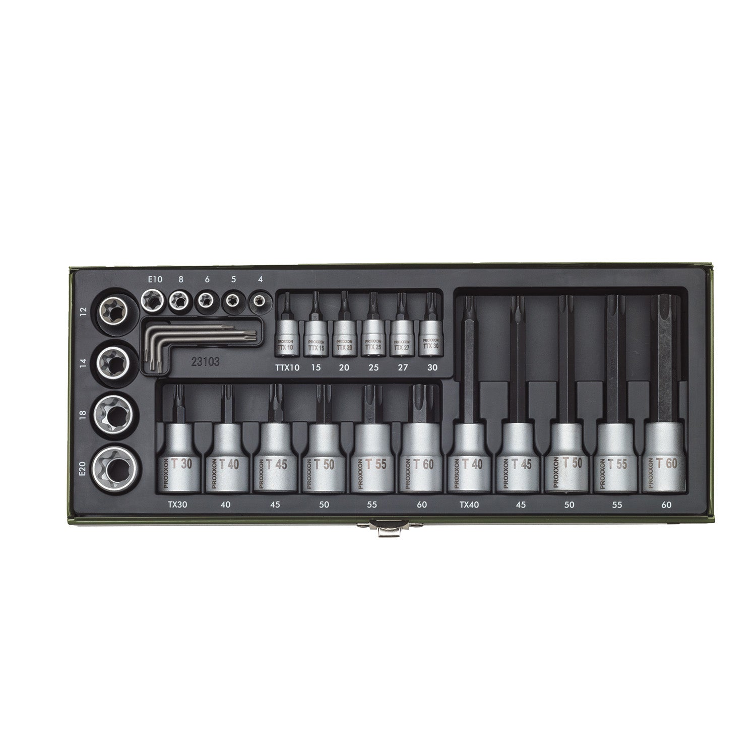 Set di chiavi a bussola TX 1/4" + 1/2"
