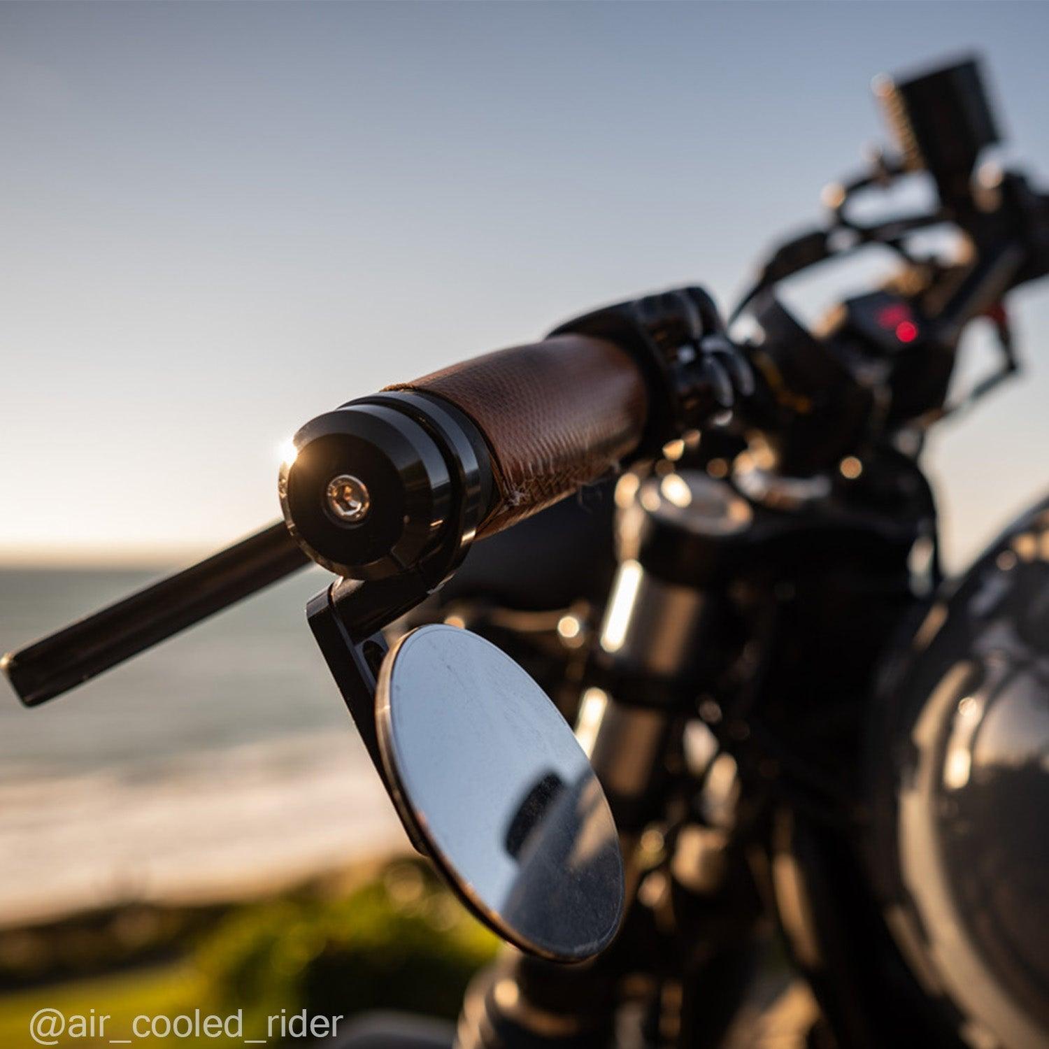 モービュー スパイ50 フリップハンドルバーエンドミラー｜モト